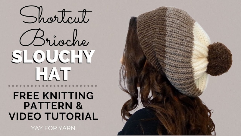 Knit a Chunky Brioche Slouchy Hat in SHORTCUT Brioche Stitch Free Knitting