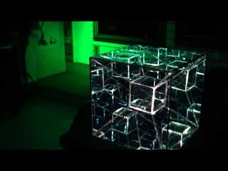 Tesseract LED Infinty Mirror Art Sculpture by Nicky Alice 4K Hypercube