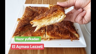 2 Yufkayla 5 dk ’da El Açması Lezzeti 👍 Çıtır çıtır, kolay börek tarifi ⬆️