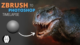 ZBrush to Photoshop Timelapse - Trex Concept