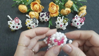 Beaded cat2/2 DIY#Kết cườm con mèo làm móc khoá DIY#