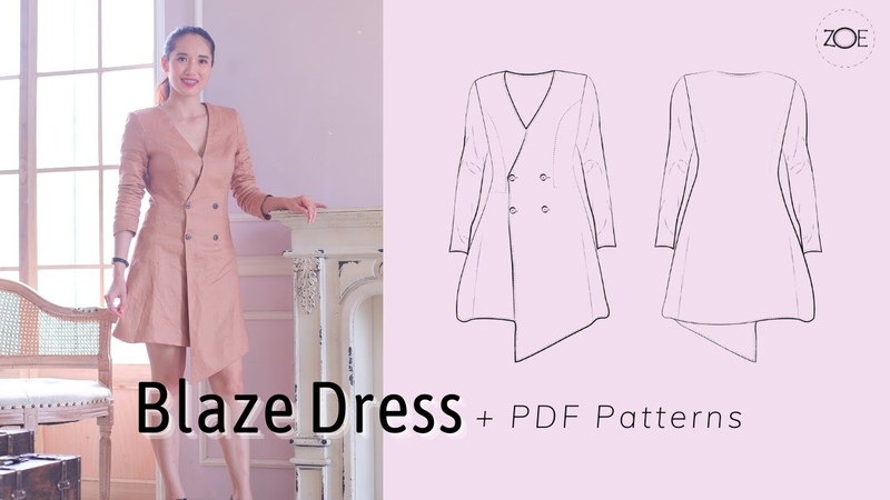 Blazer Dress + PDF Sewing Pattern, Zoe