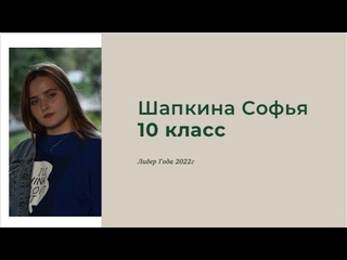 Шапкина Софья, МАОУ «Школа № 53»
