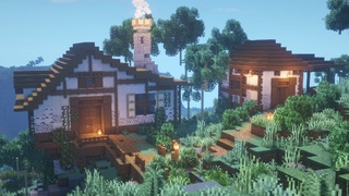 *BEAUTIFUL* Medieval Tudor Style Mountain House | Minecraft Timelapse