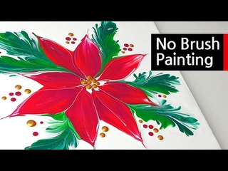 (525) Christmas Flower Poinsettia | Fluid Acrylic Pouring | Step by Step | Designer Gemma77