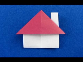 Casetta origami con cappa del  camino ,house origami ,