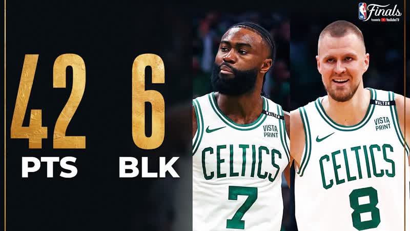 Jaylen Brown (22 PTS, 3 BLK) Kristaps Porzingis (20 PTS, 3 BLK) SHINE In Game 1 , June 6,