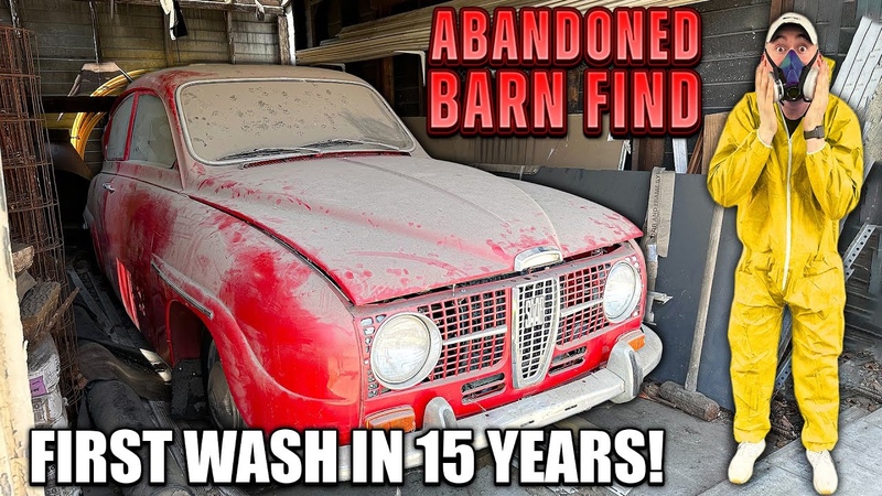 ABANDONED BARN FIND First Wash In 15 Years SAAB 96 Satisfying Car Detailing