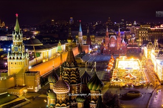Новогодняя Москва 2016 с воздуха 4К
