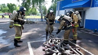 Выступление звена 44 ПСЧ на соревнованиях ГДЗС. 2023-06-08