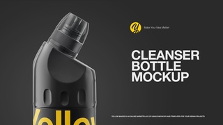 500ml Plastic Toilet Bowl Cleaner Bottle Mockup - Front View
