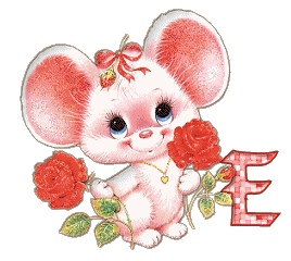 алфавит, улыбающаяся мышь с розами, image #5