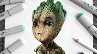 Drawing Baby Groot - Guardians of the Galaxy Vol. 2
