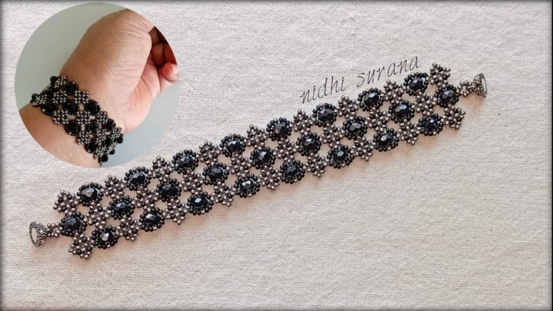 Stunning Black Crystal Bracelet , Crystal Jewelry, Pulsera Tutorial