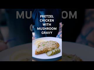 Preztel Chicken with Mushroom Gravy