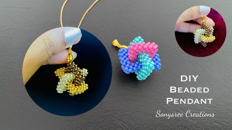 Beaded Pendant or Earrings, , Cubic Right Angle Weave Interlocked