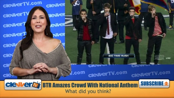 Big Time Rush Sing National Anthem At Dallas Cowboys