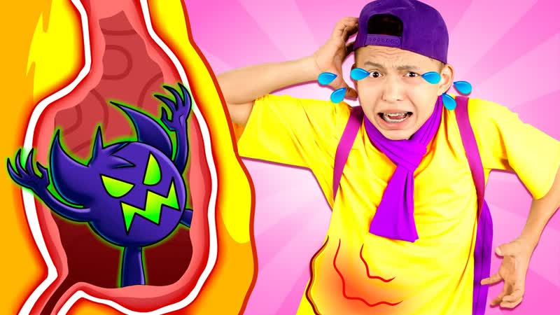 Theres A Monster In My Tummy, Kids Songs And Nursery Rhymes,