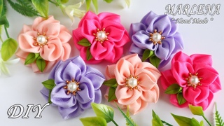 ЦВЕТЫ из ЛЕНТ. Ribbon Flowers DIY