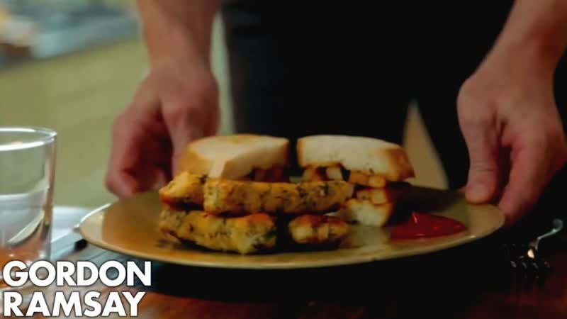 Home made Fish Fingers with a Chip Butty, Gordon